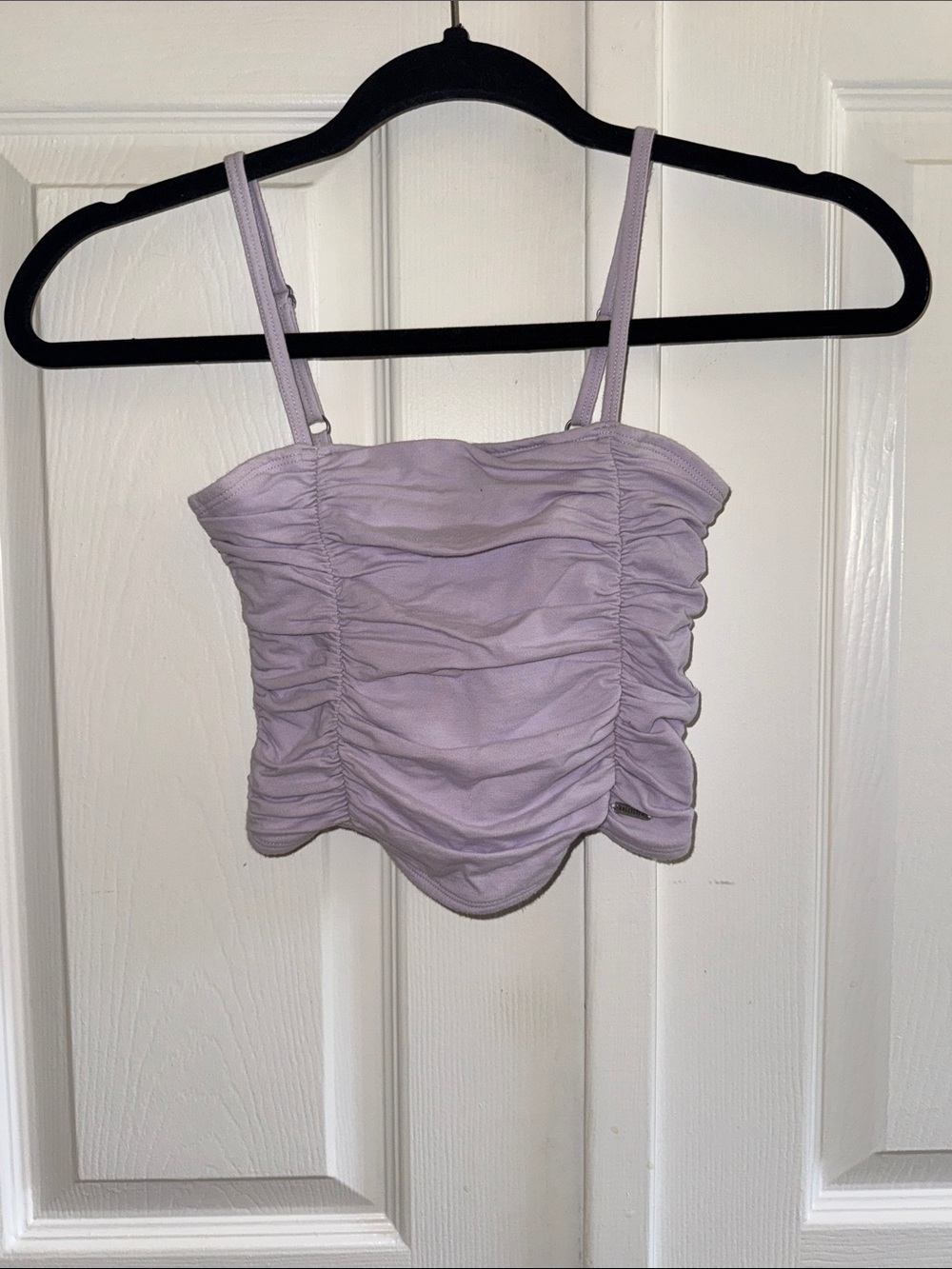NWOT Hollister Lilac Ruched Spaghetti Strap Tank Top Adjustable Straps